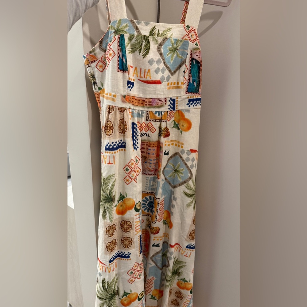 Linen Summer Midi Dress NWT